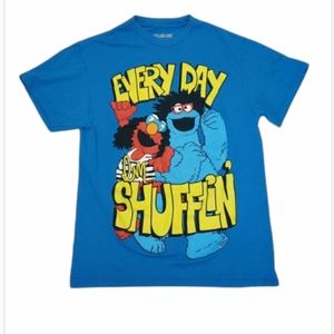 Sesame Street Cookie Monster Shirt Men's Size Medium Blue Tee